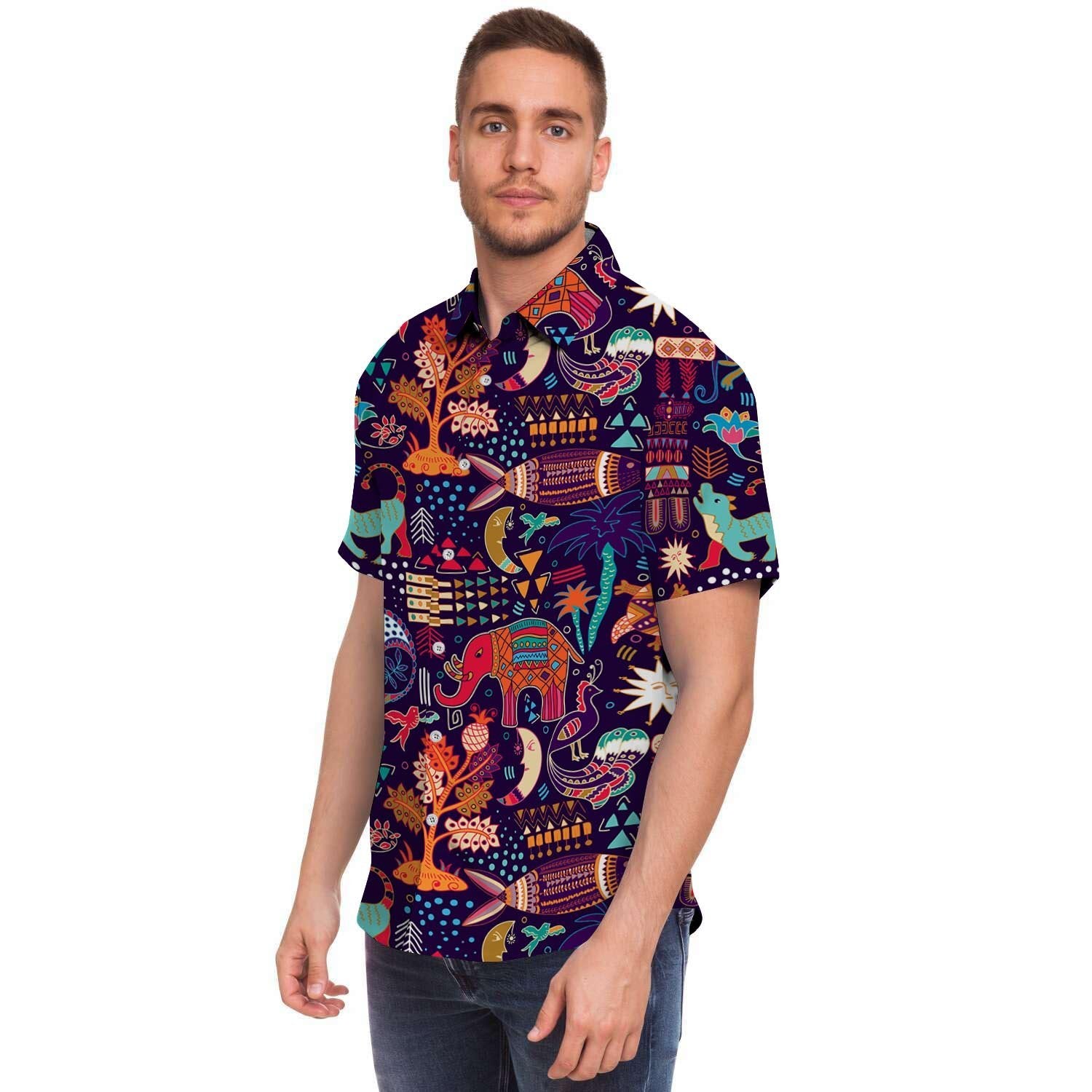 Hippie Aztec Men's Short Sleeve Shirt-grizzshop