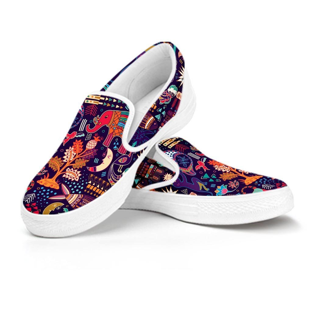 Hippie Aztec Men's Slip On Sneakers-grizzshop