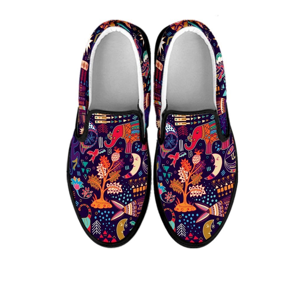 Hippie Aztec Men's Slip On Sneakers-grizzshop