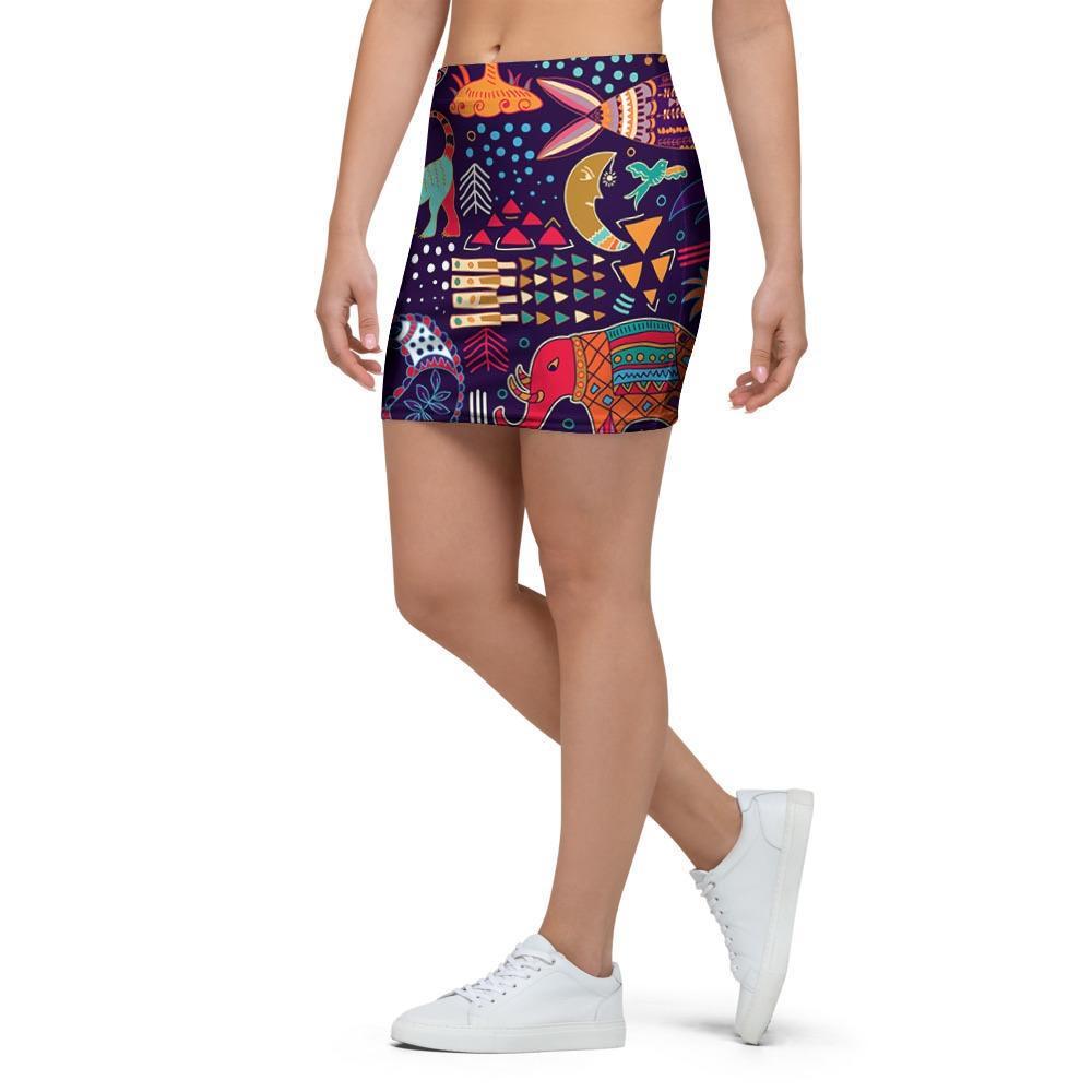 Hippie Aztec Mini Skirt-grizzshop