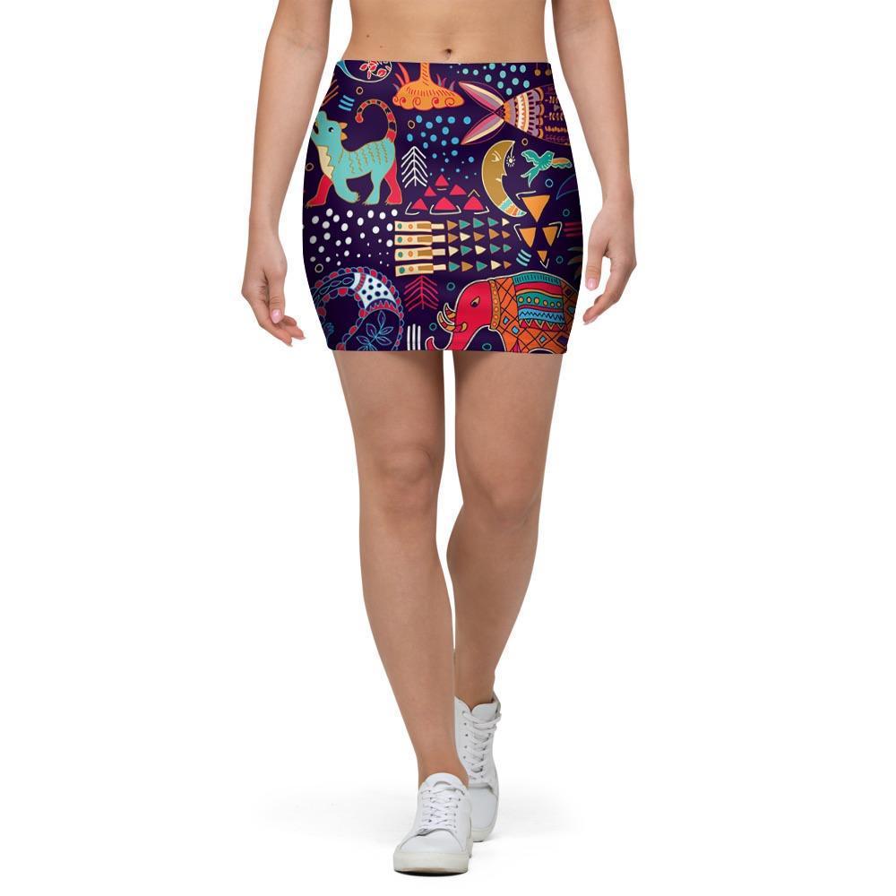 Hippie Aztec Mini Skirt-grizzshop