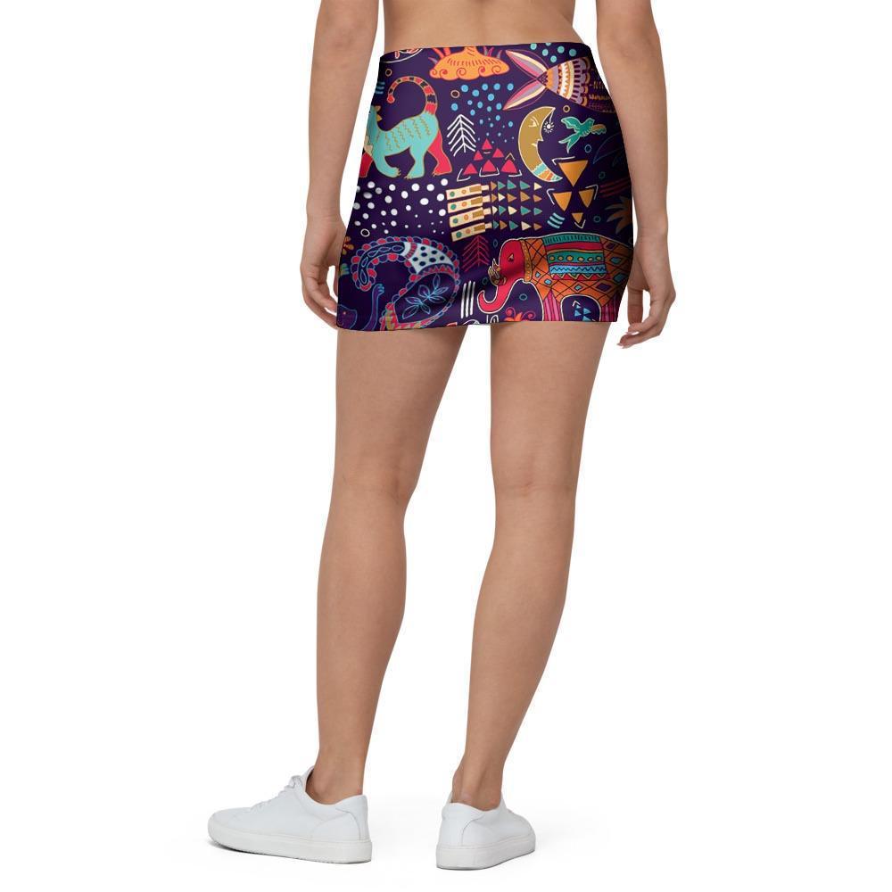 Hippie Aztec Mini Skirt-grizzshop