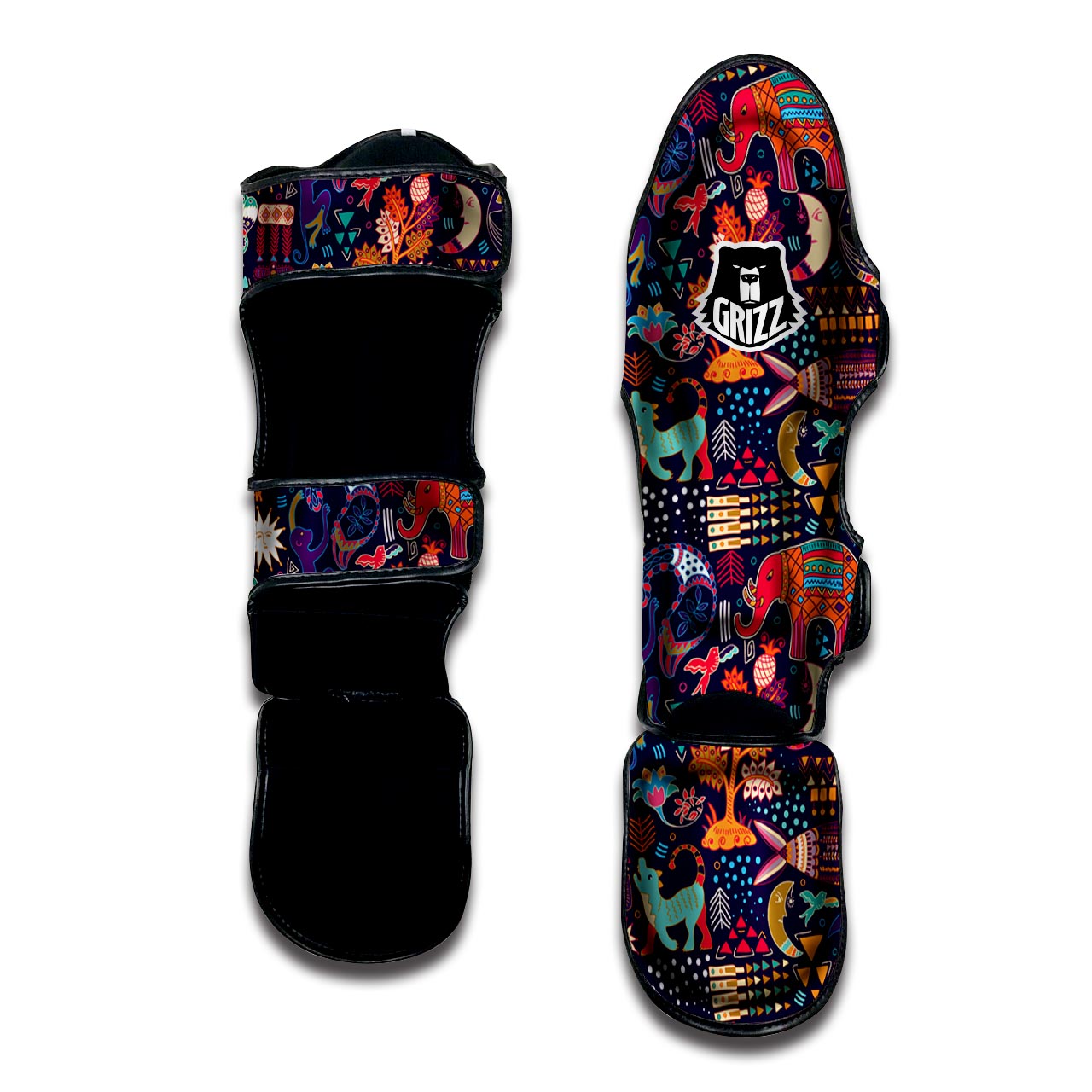 Hippie Aztec Muay Thai Shin Guard-grizzshop