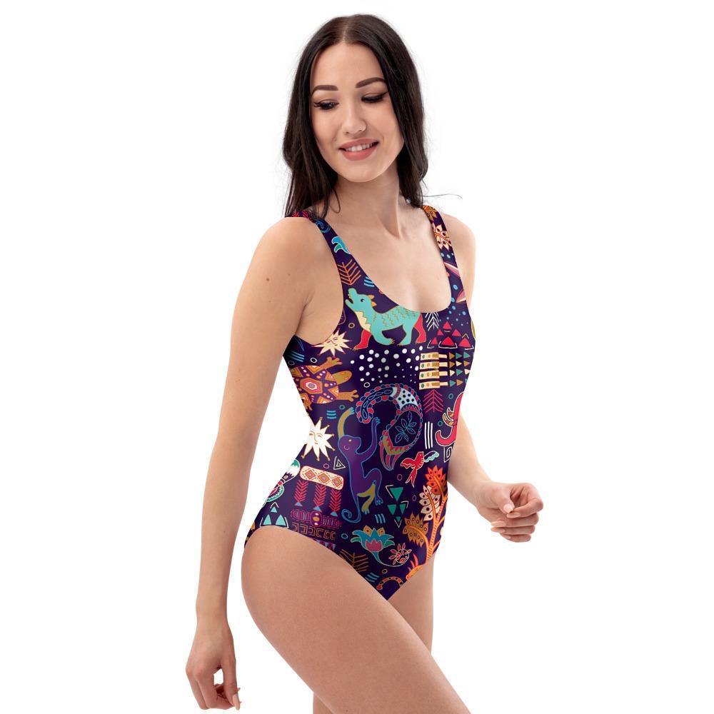 Hippie Aztec One Piece Swimsuite-grizzshop