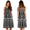 Hippie Aztec Van Peace Sign Pattern Print Dress-grizzshop