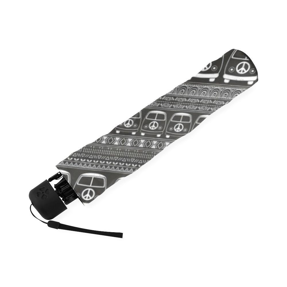 Hippie Aztec Van Peace Sign Pattern Print Foldable Umbrella-grizzshop