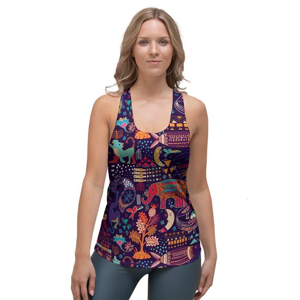 Hippie Aztec Women's Racerback Tank Top-grizzshop