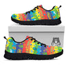 Hippie Drawing Psychedelic Wave Print Pattern Black Sneaker-grizzshop