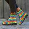 Hippie Drawing Psychedelic Wave Print Pattern Leather Boots-grizzshop