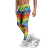 Hippie Drawing Psychedelic Wave Print Pattern Men's Leggings-grizzshop