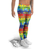 Hippie Drawing Psychedelic Wave Print Pattern Men's Leggings-grizzshop