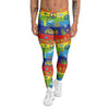 Hippie Drawing Psychedelic Wave Print Pattern Men's Leggings-grizzshop