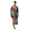 Hippie Drawing Psychedelic Wave Print Pattern Men's Robe-grizzshop