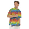 Hippie Drawing Psychedelic Wave Print Pattern Men's Short Sleeve Shirts-grizzshop