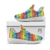 Hippie Drawing Psychedelic Wave Print Pattern White Athletic Shoes-grizzshop