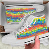 Hippie Drawing Psychedelic Wave Print Pattern White High Top Shoes-grizzshop