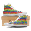 Hippie Drawing Psychedelic Wave Print Pattern White High Top Shoes-grizzshop