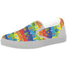 Hippie Drawing Psychedelic Wave Print Pattern White Slip On Shoes-grizzshop