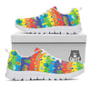 Hippie Drawing Psychedelic Wave Print Pattern White Sneaker-grizzshop