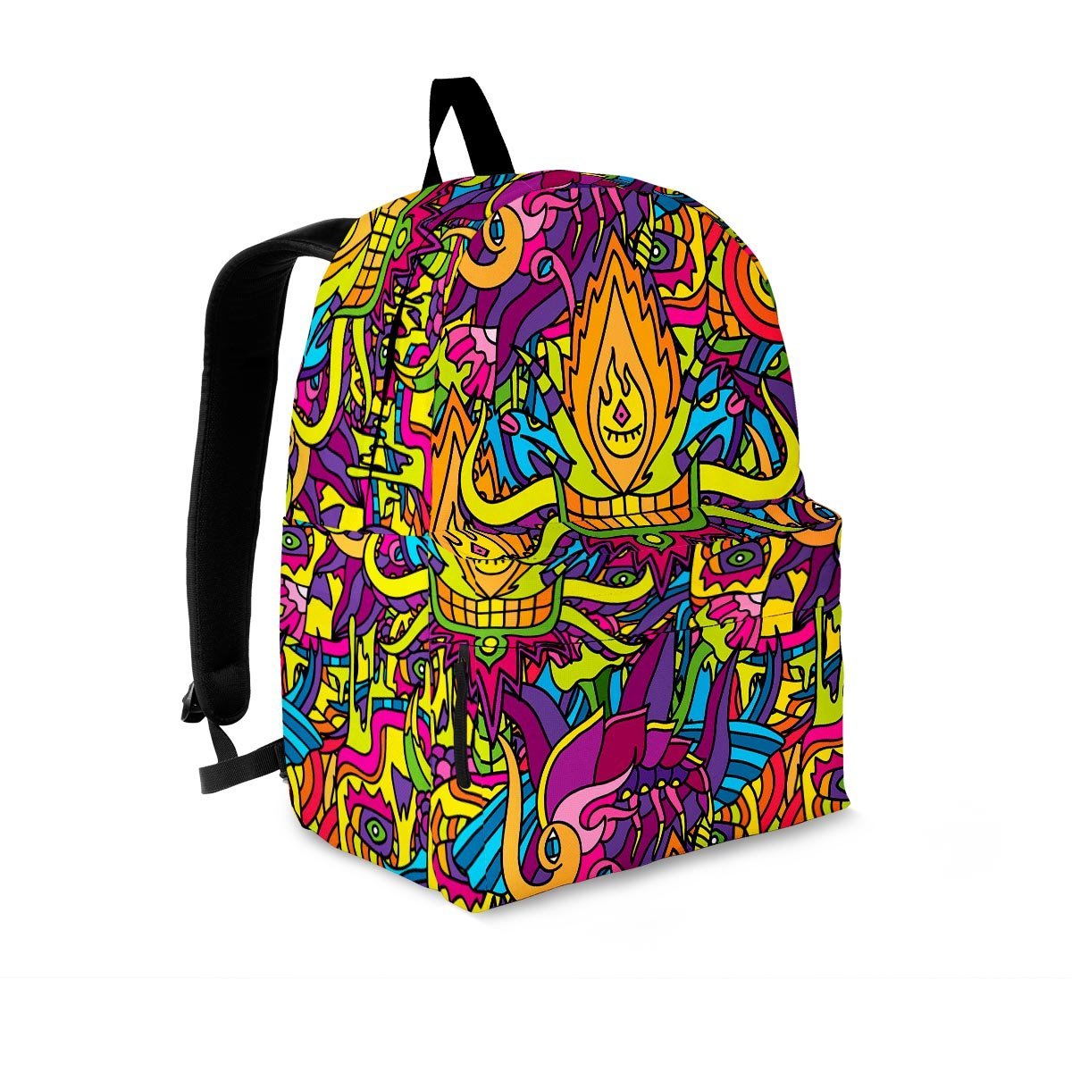 Hippie Flame Psychedelic Trippy Backpack-grizzshop