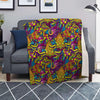 Hippie Flame Psychedelic Trippy Blanket-grizzshop