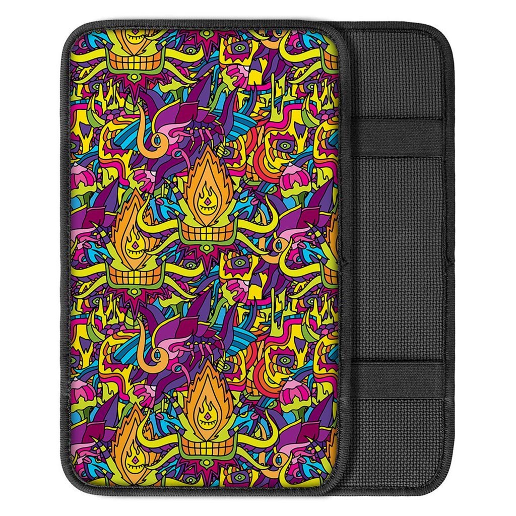 Hippie Flame Psychedelic Trippy Car Console Cover-grizzshop