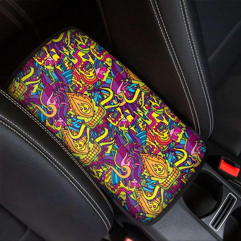 Hippie Flame Psychedelic Trippy Car Console Cover-grizzshop