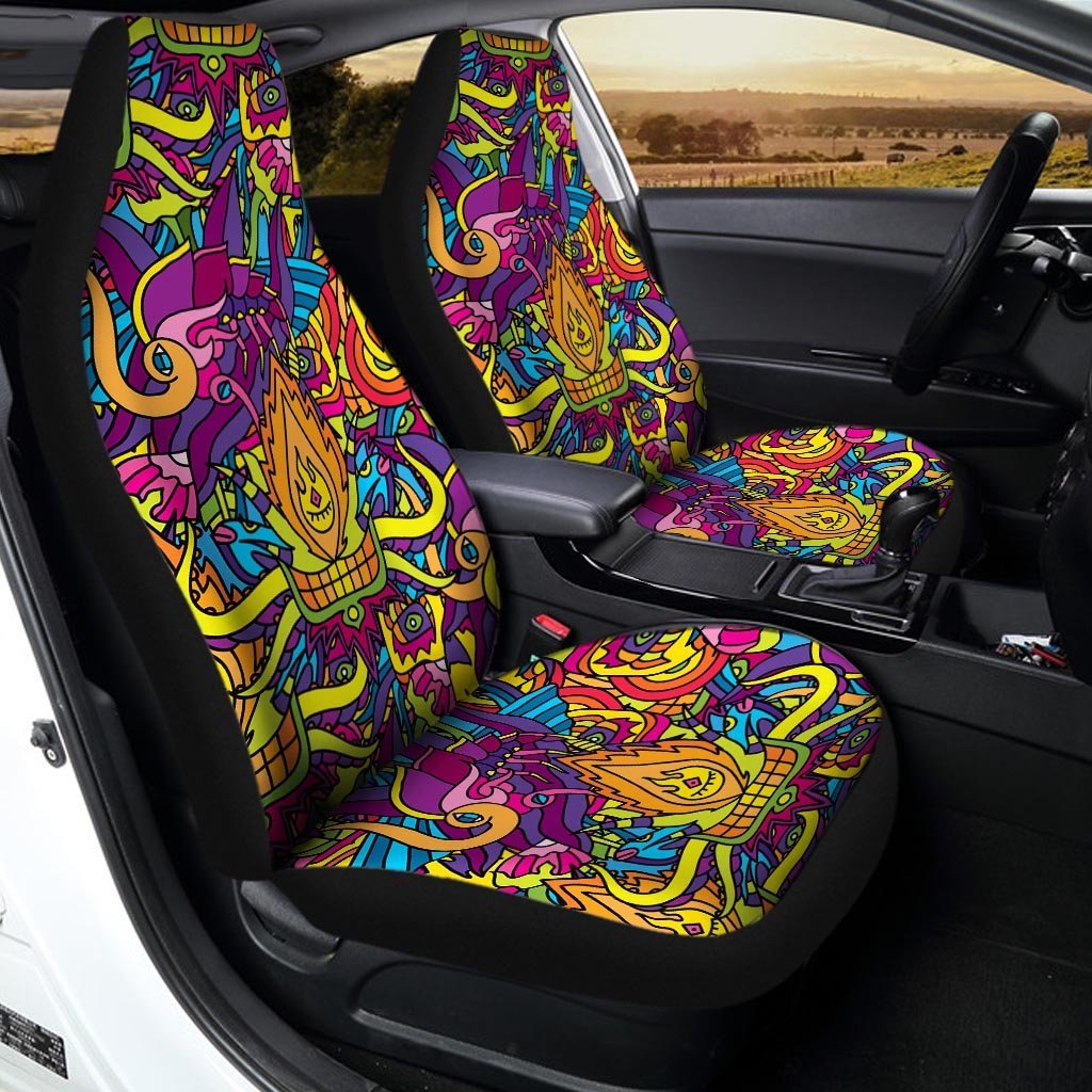 Hippie Flame Psychedelic Trippy Car Seat Covers-grizzshop