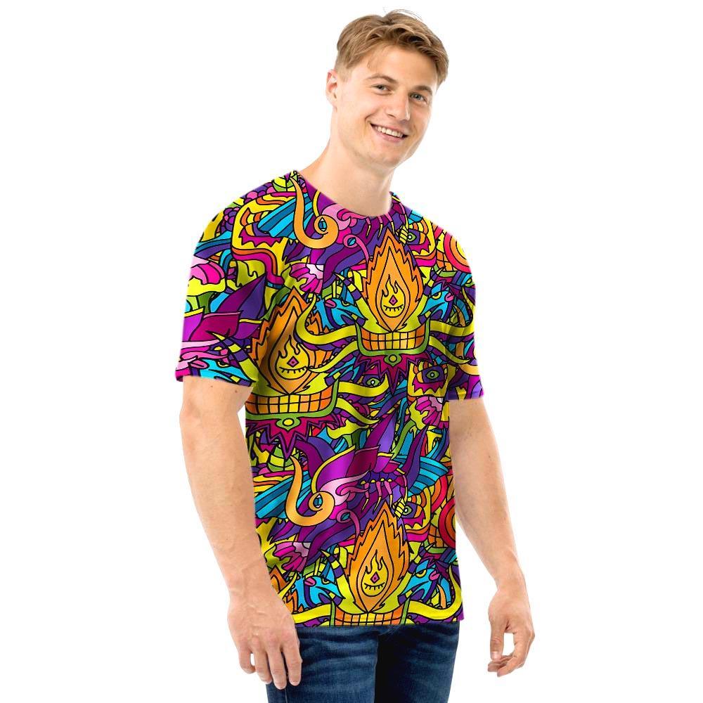 Hippie Flame Psychedelic Trippy Men T Shirt-grizzshop