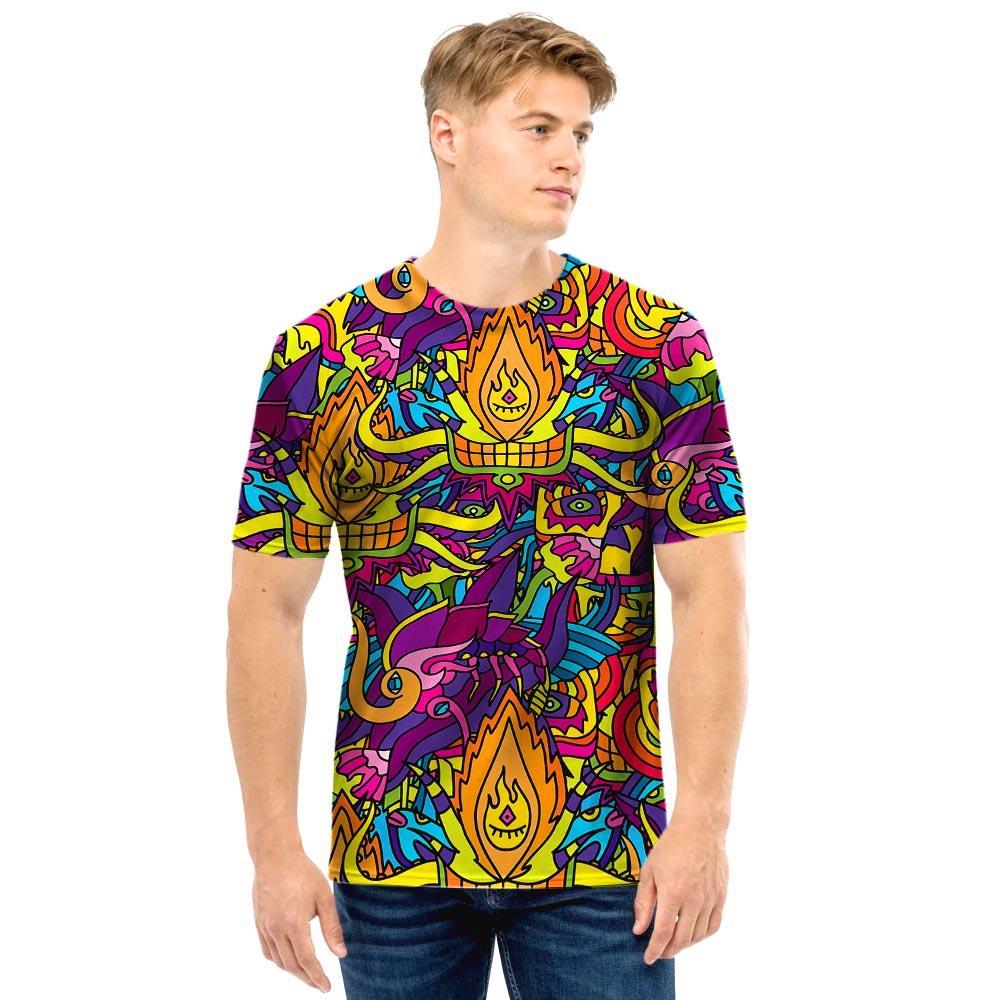 Hippie Flame Psychedelic Trippy Men T Shirt-grizzshop