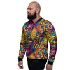 Hippie Flame Psychedelic Trippy Men's Bomber Jacket-grizzshop