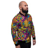 Hippie Flame Psychedelic Trippy Men's Bomber Jacket-grizzshop