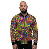 Hippie Flame Psychedelic Trippy Men's Bomber Jacket-grizzshop