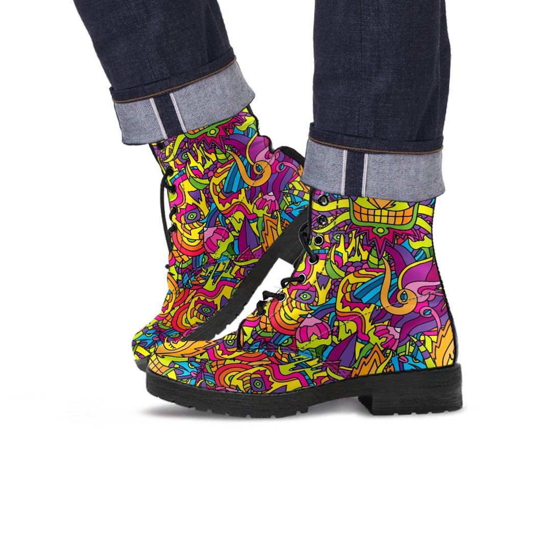 Hippie Flame Psychedelic Trippy Men's Boots-grizzshop