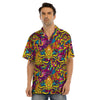 Hippie Flame Psychedelic Trippy Men’s Hawaiian Shirt-grizzshop