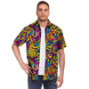 Hippie Flame Psychedelic Trippy Men's Short Sleeve Shirt-grizzshop