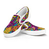 Hippie Flame Psychedelic Trippy Men's Slip On Sneakers-grizzshop