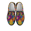 Hippie Flame Psychedelic Trippy Men's Slip On Sneakers-grizzshop