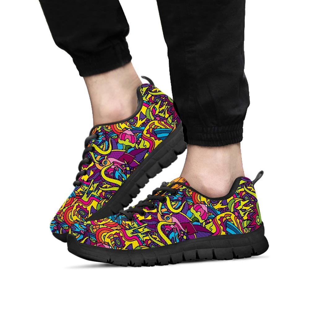 Hippie Flame Psychedelic Trippy Men's Sneakers-grizzshop