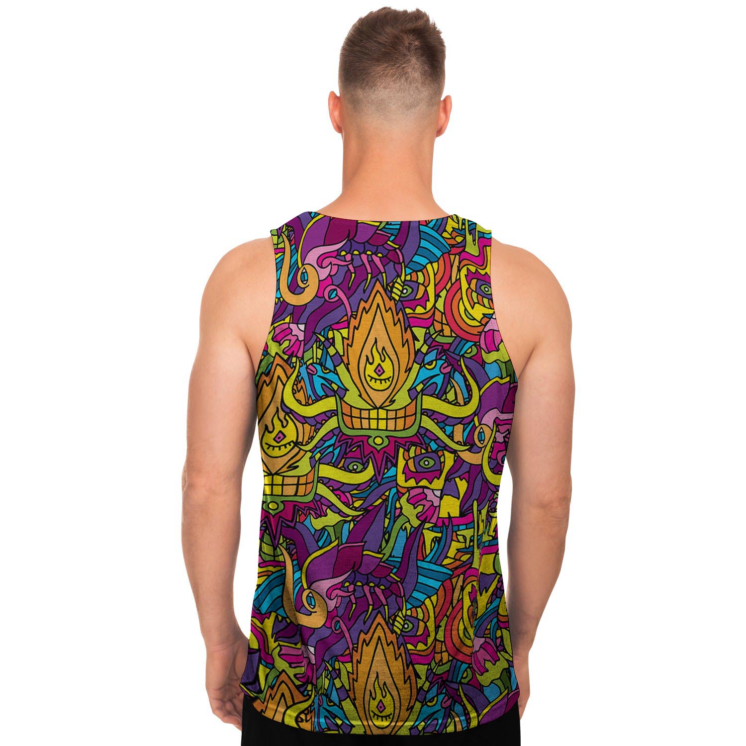 Hippie Flame Psychedelic Trippy Men's Tank Tops-grizzshop