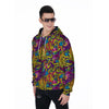 Hippie Flame Psychedelic Trippy Men's Zip Up Hoodie-grizzshop