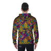 Hippie Flame Psychedelic Trippy Men's Zip Up Hoodie-grizzshop