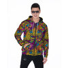 Hippie Flame Psychedelic Trippy Men's Zip Up Hoodie-grizzshop