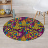 Hippie Flame Psychedelic Trippy Round Rug-grizzshop