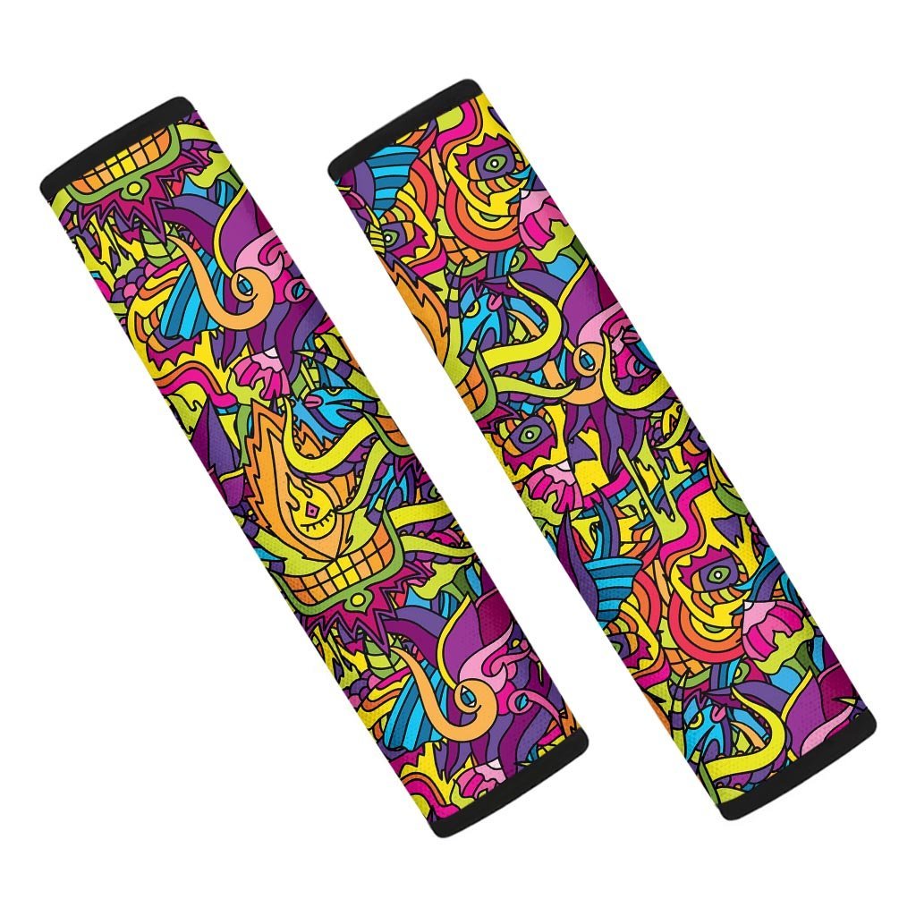 Hippie Flame Psychedelic Trippy Seat Belt Cover-grizzshop