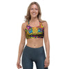 Hippie Flame Psychedelic Trippy Sports Bra-grizzshop