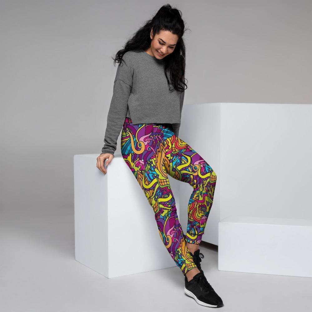 Hippie Flame Psychedelic Trippy Women's Joggers-grizzshop