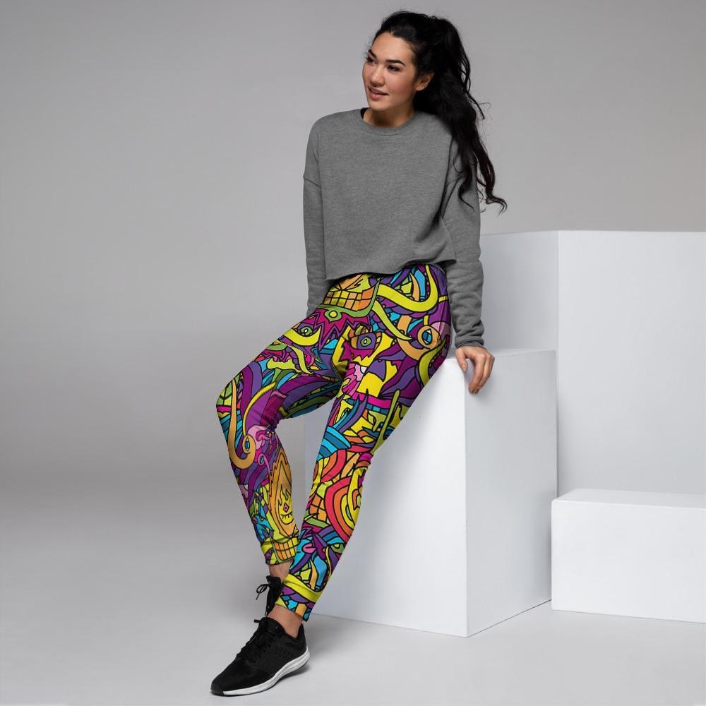 Hippie Flame Psychedelic Trippy Women's Joggers-grizzshop