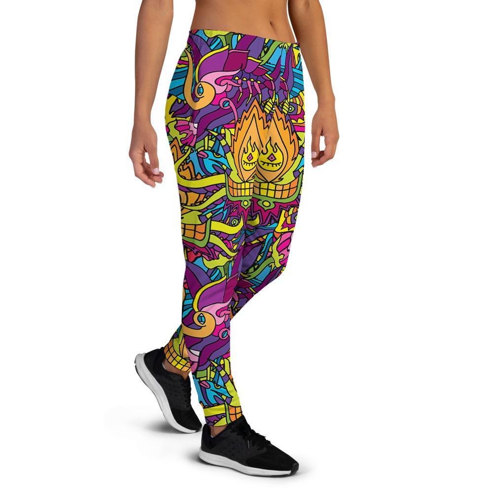 Hippie Flame Psychedelic Trippy Women's Joggers-grizzshop