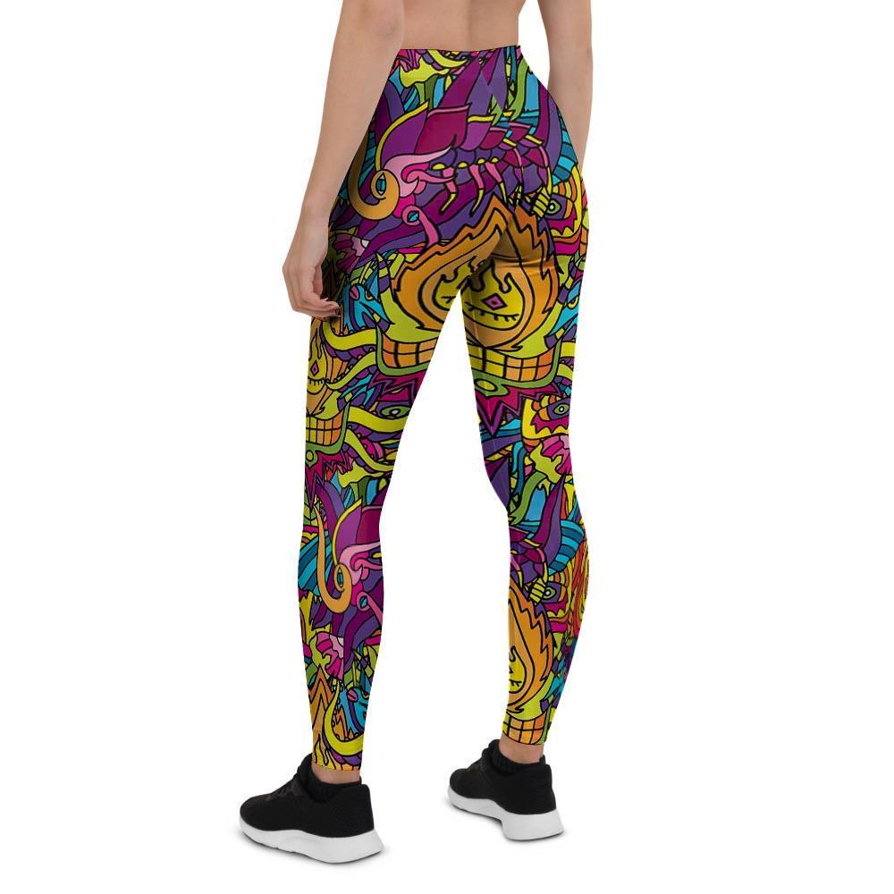 Hippie Flame Psychedelic Trippy Women's Leggings-grizzshop